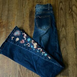 BAMBOO floral flare jeans